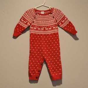 NEEDS Red Fair Isle Sweater Romper size 6-9M
